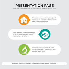 pathology, coordination, house cleaning presentation design template in orange, green, yellow colors with horizontal and rounded shapes