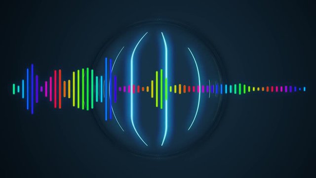 digital audio sound spectrum black background