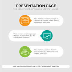 Fototapeta premium support call center, increasing graph, Stars in message presentation design template in orange, green, yellow colors with horizontal and rounded shapes