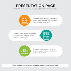 Cloud sync verified, browser, Cloud mirroring presentation design template in orange, green, yellow colors with horizontal and rounded shapes