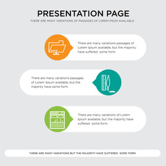 Data analysis computing, cloud syncing with computers, Folder sharing presentation design template in orange, green, yellow colors with horizontal and rounded shapes