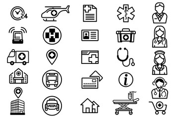 Contact a medical Services icon concept. Admission to the hospital for patient by yourself.