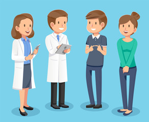 Medical consultation. Patients consult with a doctor. Basic step to the diagnosis on hospital. People Go to hospital not worry.