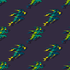 Obraz premium Rushing superhero seamless pattern. Original design for print or digital media.