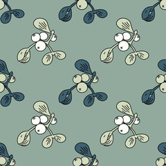 Mistletoe seamless pattern. Original design for print or digital media.