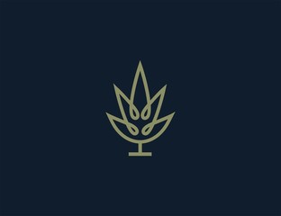 luxury cannabis logo design template.