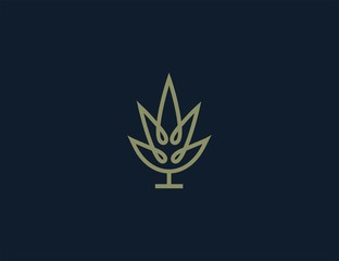 luxury cannabis logo design template.