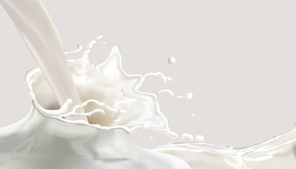 Milk splashing effect - obrazy, fototapety, plakaty