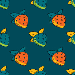 Strawberry seamless pattern. Original design for print or digital media.