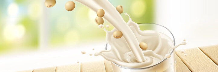 Soy milk background
