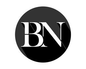 BN circle initial alphabet typography typeface typeset logotype alphabet image vector icon