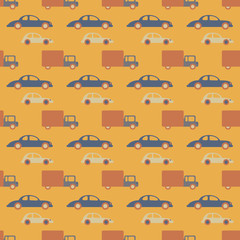 City traffic seamless pattern. Original design for print or digital media.