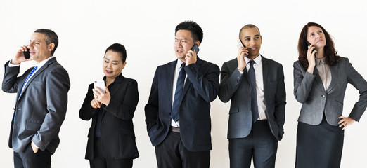 Business people talking on call