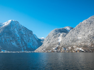 hallstatt austria landscape apls moutain winter season snow