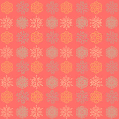 Snowflake symmetry seamless pattern. Suitable for screen, print and other media.