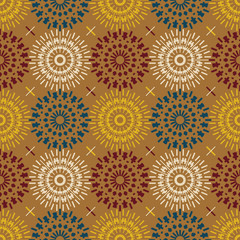 Mechanical flower symmetry seamless pattern. Suitable for screen, print and other media.