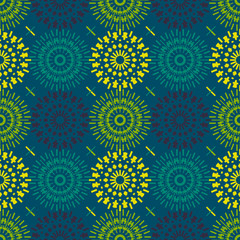 Mechanical flower symmetry seamless pattern. Suitable for screen, print and other media.