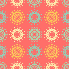 Circle symmetry different seamless pattern. Suitable for screen, print and other media.