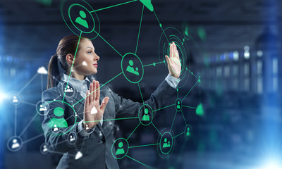 Netwoking as business concept. Mixed media