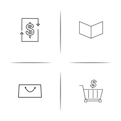 Fototapeta na wymiar Banking, Finance And Money simple linear icons set. Outlined vector icons