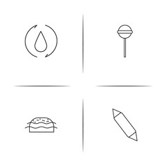 Food And Drink simple linear icons set. Outlined vector icons