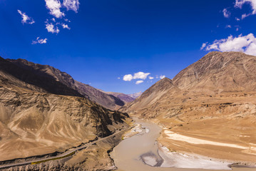 Landscape scenery view at Leh Ladakh India.