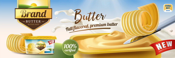 Creamy butter ads - obrazy, fototapety, plakaty
