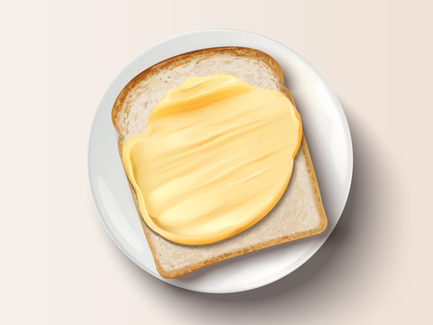 Butter Spreading On Bread