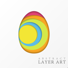 Easter Egg Abstract Layer Art with paper cut shapes. Vector design layout for business presentations, flyers, posters and invitations