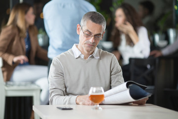 Businessman in restaurant
