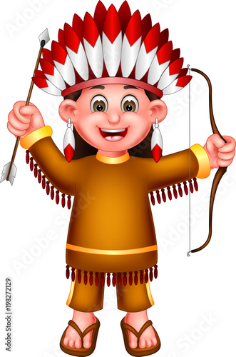 Funny Indian Girl Cartoon Standing With Laughing Stock