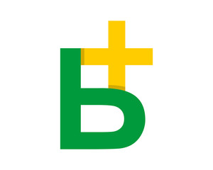 B plus circle initial alphabet typography typeface typeset logotype alphabet image vector icon