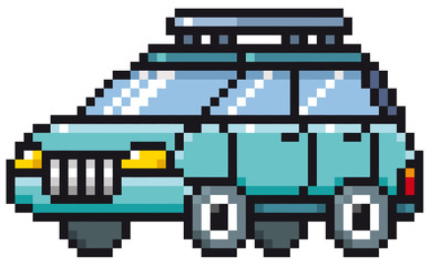 Fototapeta premium Vector illustration of Cartoon Car - Pixel design