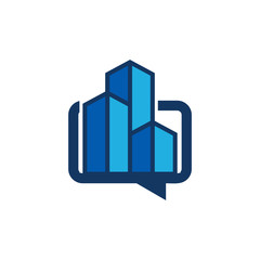 Building Chat Logo Icon Design