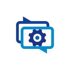 Gear Chat Logo Icon Design