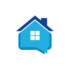 House Chat Logo Icon Design