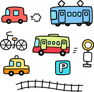 車と電車の手書きイラストセット Stock ベクター Adobe Stock 車と電車の手書きイラストセット Stock ベクター Adobe Stock