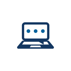 Laptop Chat Logo Icon Design