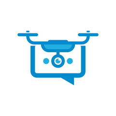 Drone Chat Logo Icon Design