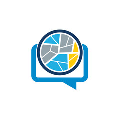 Map Chat Logo Icon Design