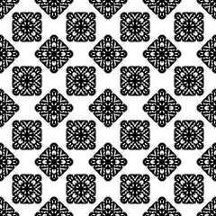 Sewing fabric with Black and White Seamless Ethnic Pattern. Tribal ...