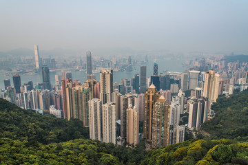 Fototapeta na wymiar Aerial view of Hong Kong from Victoria Peak