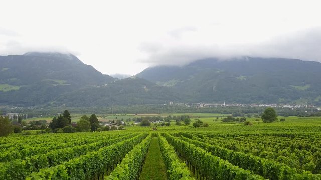 Heidi Land in switerzland, Drone view　ハイジの村 スイス ドローン