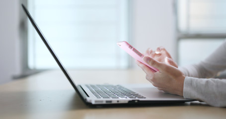 Use of mobile phone and laptop computer