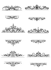 Vintage vector swirl frame set