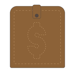brown wallet with dollar symbol