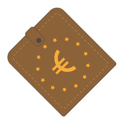 brown wallet with Europe Unian symbol