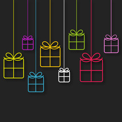cadeaux, vecteur