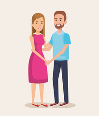 young couple avatars characters