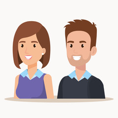 Obraz premium young couple avatars characters
